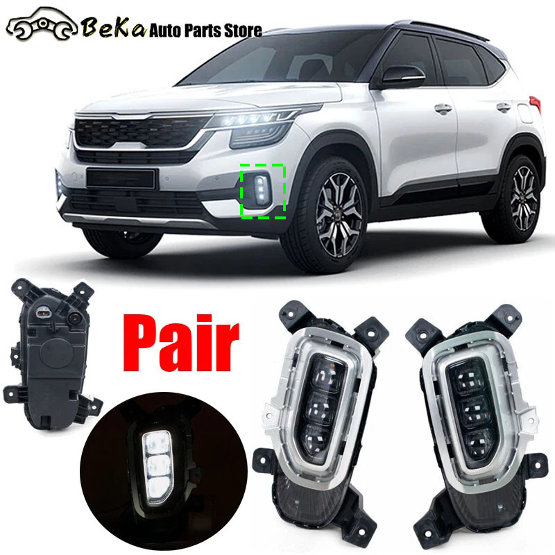 Suitable for Kia 20-21 Seltos Daytime Running Lights Led Front Fog Lights Kx3 Daytime Running Lights Turn Signals