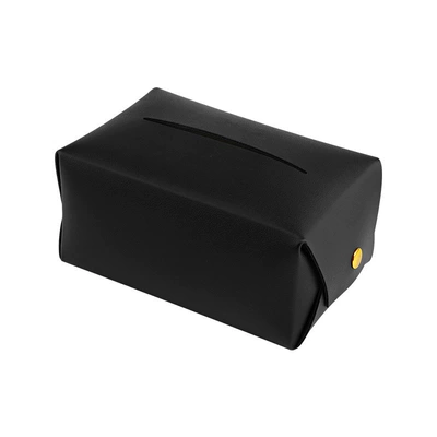 Car Tissue Box Premium Sense Car Leather Tissue Box Women's Car Tissue Drawers Backrest Drawers High-end in stock (Car tissue box/set) - 1711585cm-black