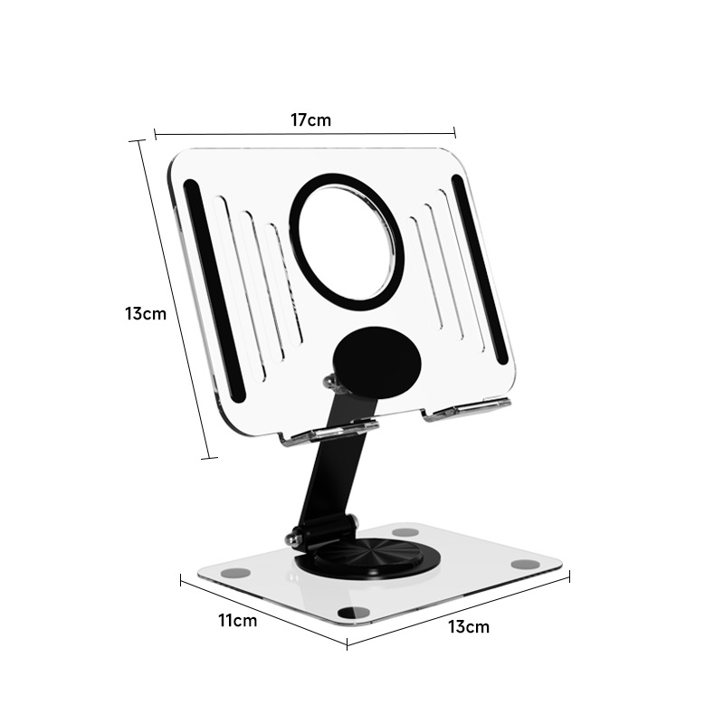 Acrílico giratorio soporte de tablero para escritorio para soporte de iPad Huawei soporte de metal portátil plegable soporte de teléfono móvil