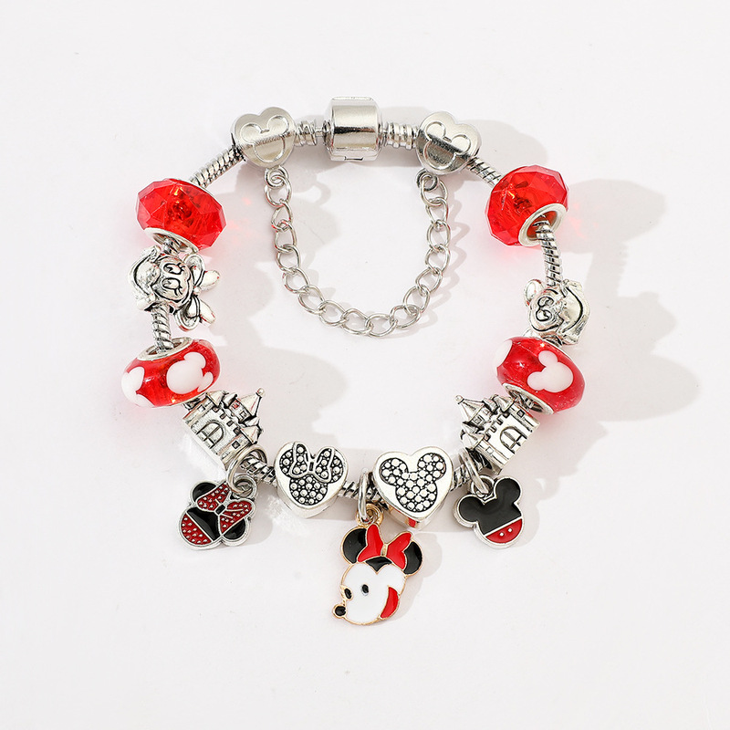 Cross-border European and American cartoon animation Mickey Mouse Minnie Mickey Panjia duo diy alloy jewelry bracelet wholesale