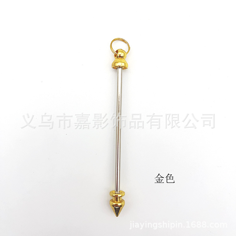 Cruz-Frontera de galvanoplastia metal multi-color Punta de bala remache de doble cabeza tornillo desmontable DIY con cuentas llavero colgante