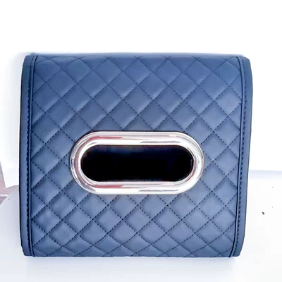Car-mounted tissue box, armrest box, hanging tissue box, car seat back, center console, multifunctional, high-end leather tissue box (Car tissue box/set) - popular-tissue-bag-new-embroidered-design