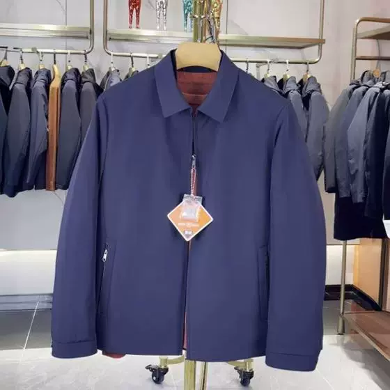 博尔顿冬季新款活里活面白鹅绒可脱卸内胆商务休闲羽绒服外套E836