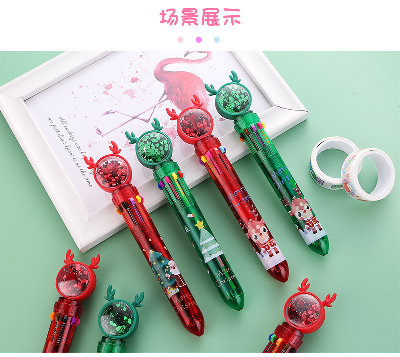 聖誕亮片十色圓珠筆_07