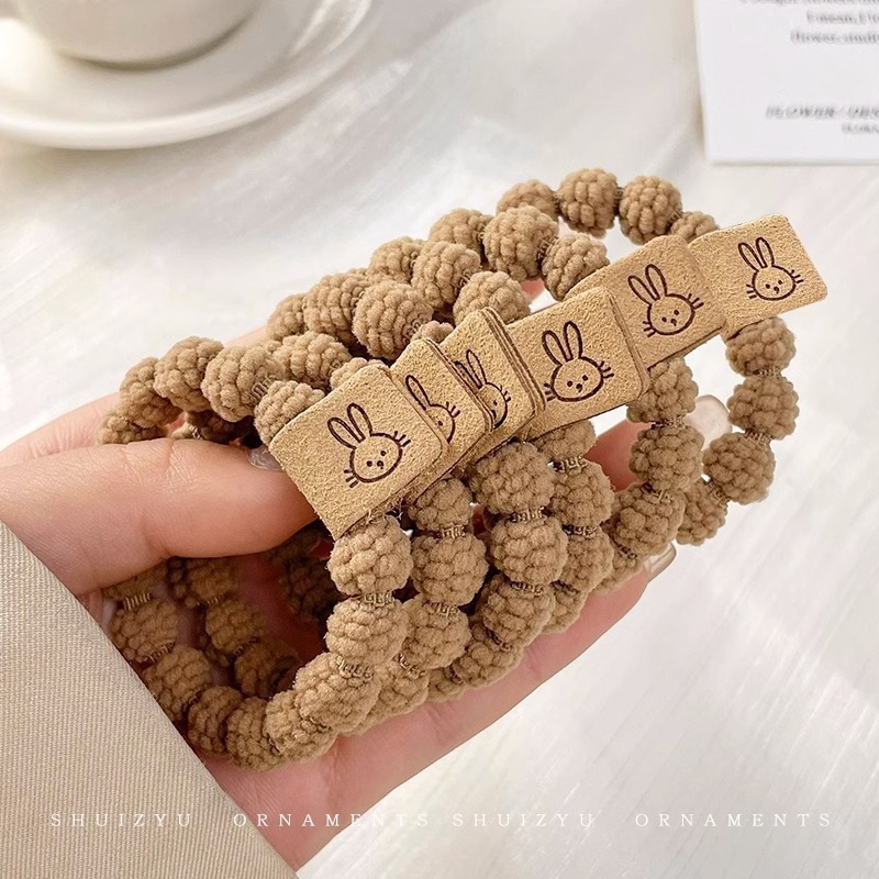 Alta elasticidad y durabilidad como correa de goma para mujeres, color curry simple, cuerda de cabello de cola de caballo alta, anillo de cabello sin heridas de alta calidad