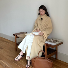 DIGM | 2025秋冬极简通勤经典廓形翻领腰带长款风衣外套女A32052