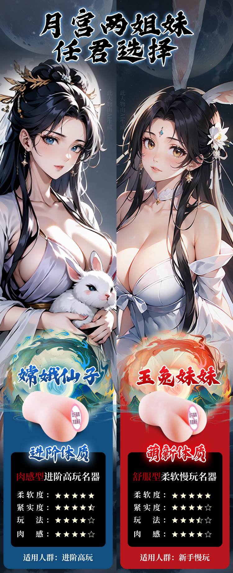 Jiuai Moon Palace Half-body TPE Masturbator with Simulated Vaginal and Buttocks Design — detail image 12