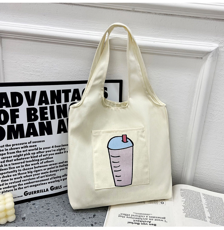 Wholesale vest canvas bags, large capacity o creative large capacity shopping bags, hand-held canvas tote bags undefined
