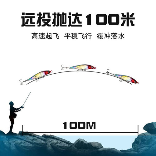 Wholesale long cast iron plate lead fish fish scales floating lead fish multi-color multi-gram heavy sea fishing boat fishing bait mackerel knife bait