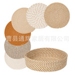 北欧风棉纱餐垫碗垫隔热麻编织杯垫隔热盘垫子家用防烫碗垫隔热垫