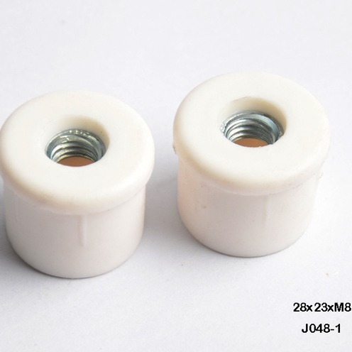 直径28*m8螺母管塞 圆管塑料轮塞轮套塞 带牙轮塞 脚轮塞 埋螺母