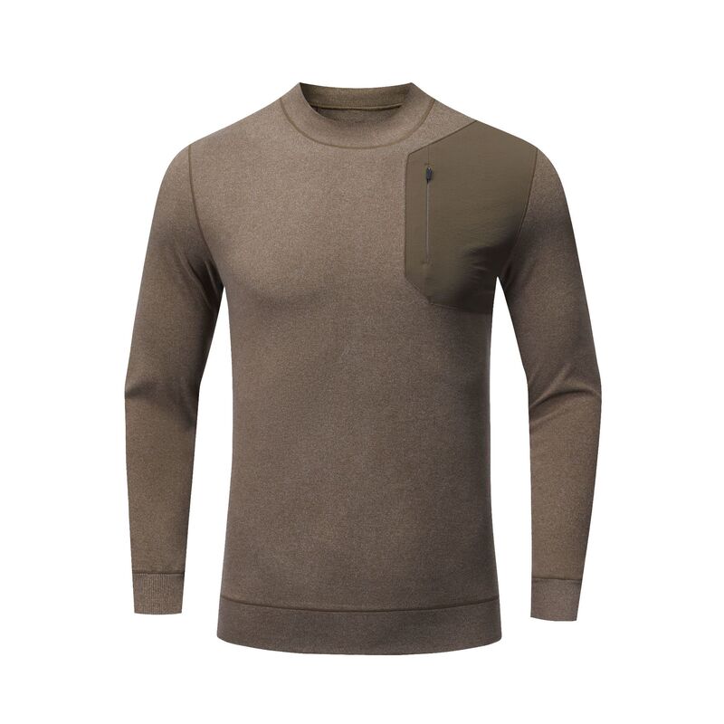 Same Style as Niaojia! Men's Fleece-Lined Crew Neck Base Layer with Patchwork Design for Hiking, Outdoor, Long-Sleeve, Warm, Sporty, and Casual Wear Same Style as Niaojia! Men's Fleece-Lined Crew Neck Base Layer with Patchwork Design for Hiking, Outdoor, Long-Sleeve, Warm, Sporty, and Casual Wear