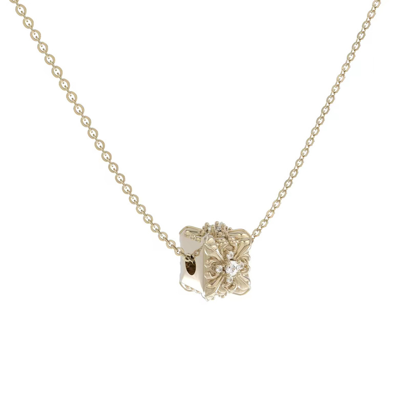 Three-Fold Iris Flower Square Pendant Necklace, Niche Style, Vintage Light Luxury Clavicle Chain for Women, Wholesale Three-Fold Iris Flower Square Pendant Necklace, Niche Style, Vintage Light Luxury Clavicle Chain for Women, Wholesale