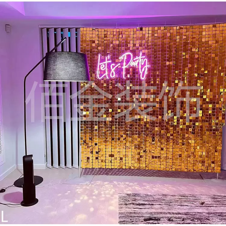 佰金风动扣板风动板透明片底板广告墙派对背景闪亮夺目生日背景墙