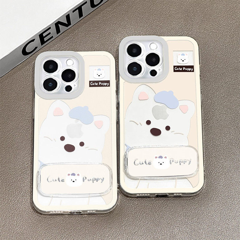 かわいいウエストハイランド子犬スタンド Apple 16 携帯電話ケース iphone15 保護カバー 14 オールインクルーシブ 13 ソフトケースに適しています|undefined