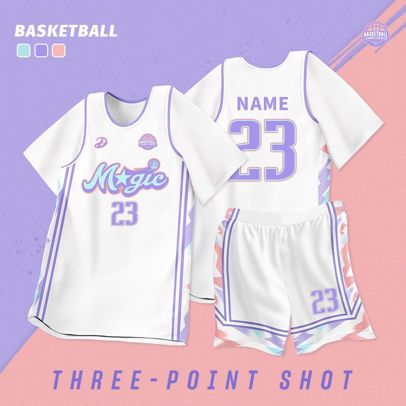 New Basketball Uniform Women's Set Custom-Made Fake Two-Piece Short-Sleeved Student Class Uniform Unisex Basketball Jersey Competition Uniform