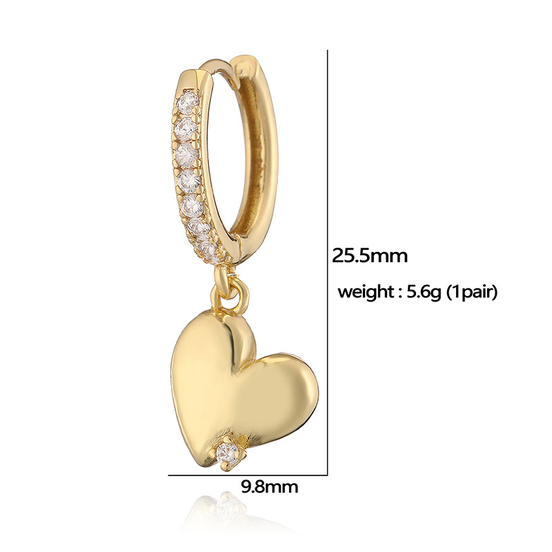 6g Weight Copper Ear Needle Material Zircon Inlay Material Charm Sleeper Hoop Earrings, Earrings Classification 1 Pair Quantity Holiday, Banquet, Daily Occasion Copper Material Cherry, Heart Shape Pattern Women's Gender Inlay Design Sweet Style 1 Pair Sweet Cherry Heart Shape Inlay Copper Zircon Earrings 21