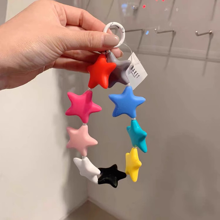 Korean-style Colorful Silicone Star Contrast Color Hyun-grace Style Fashion Accessories Waist Hanging Five-pointed Star Keychain Cute Accessories for Women Korean-style Colorful Silicone Star Contrast Color Hyun-grace Style Fashion Accessories Waist Hanging Five-pointed Star Keychain Cute Accessories for Women