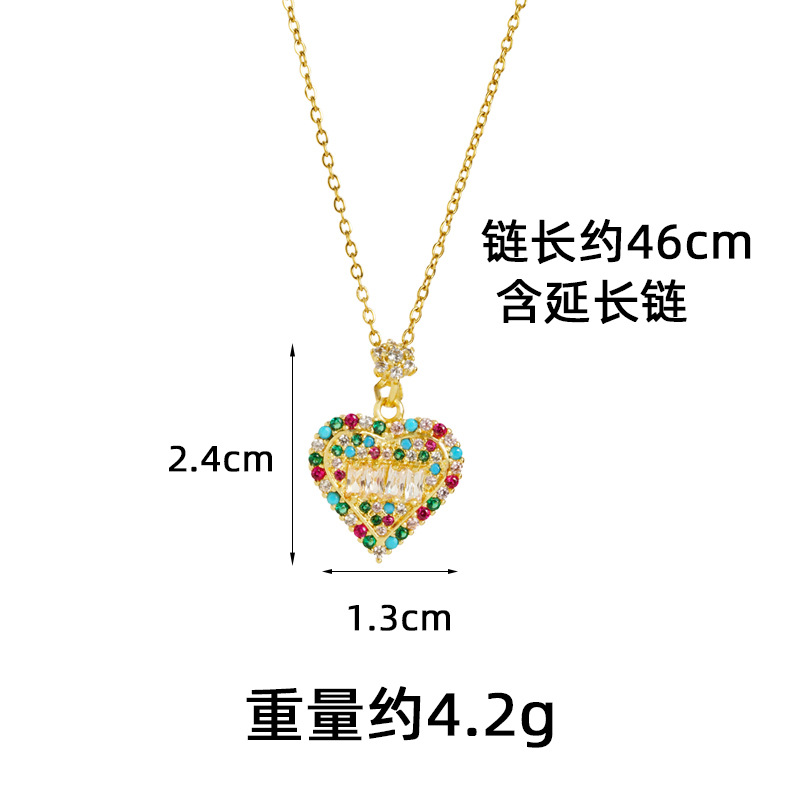 Transfronterizos collar de oro de arena de lujo ligero aretes de diamantes en forma de corazón para mujeres de alta calidad no se desvanecen joyas al por mayor