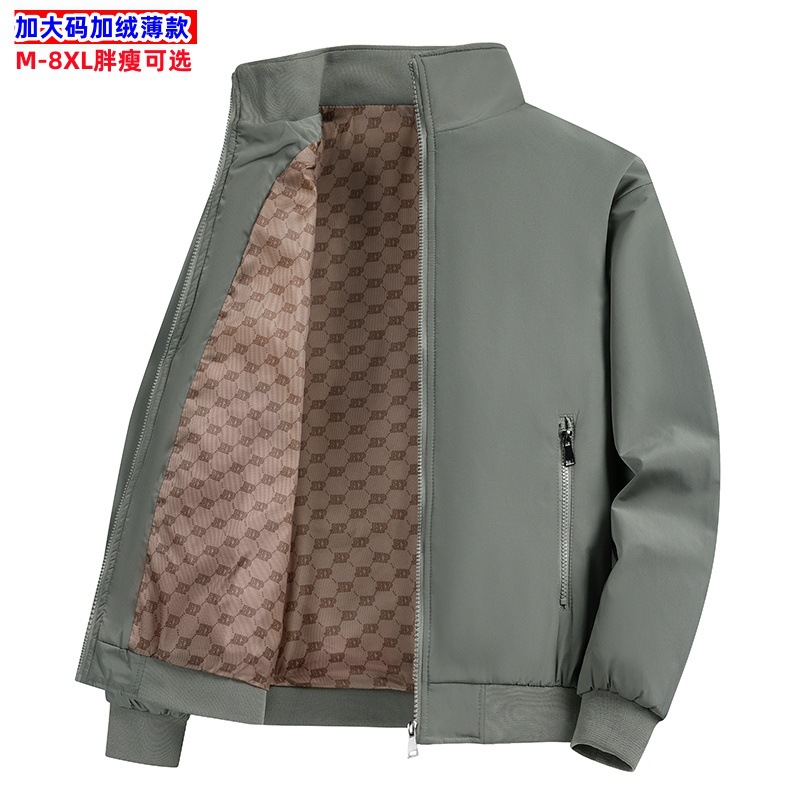 M-8XL plus fat talla grande chaqueta casual de cuello alto de nuevo estilo para hombre otoño e invierno moda salvaje chaqueta suelta fábrica