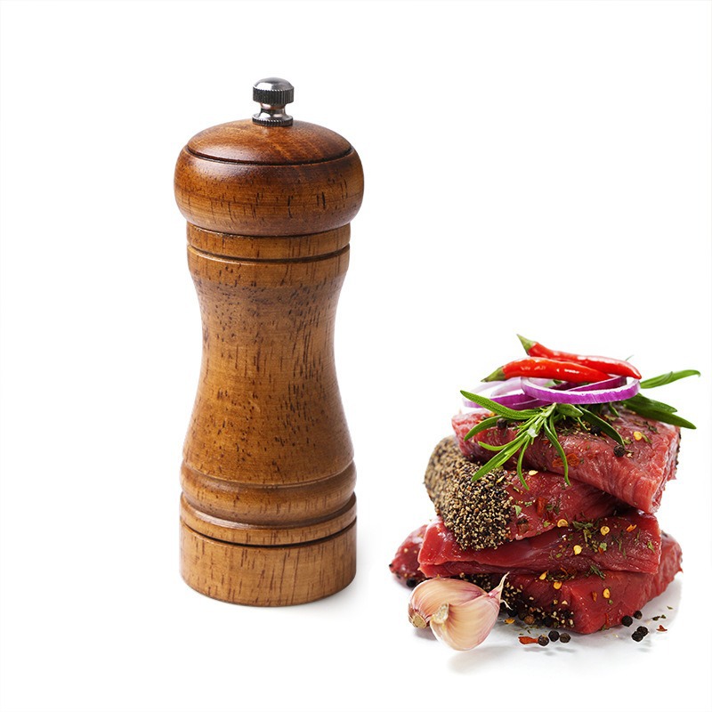 Cross-border Special Seasoning Bottle Oak Mill Pepper Mill Manual Pepper Mill Multi-use Seasoning Bottle Kitchen_voghion.com