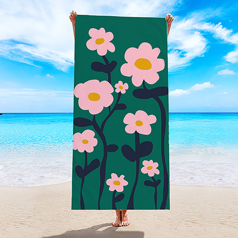 Toalla de playa transfronteriza, toalla de secado rápido, toalla de baño de microfibra, comercio exterior, Amazon, chal de natación con estampado digital europeo y americano