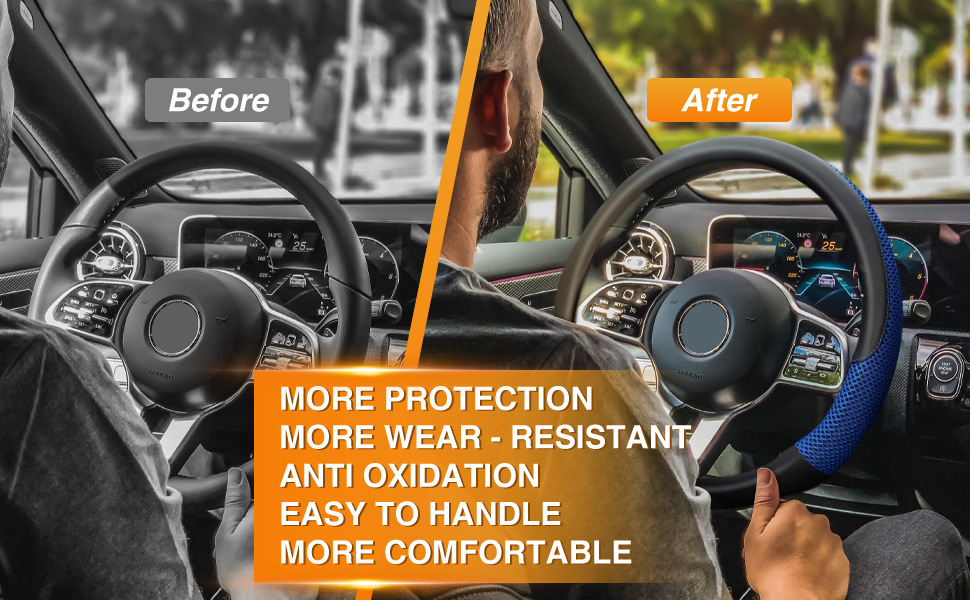 Cross-border hot-selling ice silk car steering wheel cover four seasons universal breathable non-slip microfiber steering wheel cover