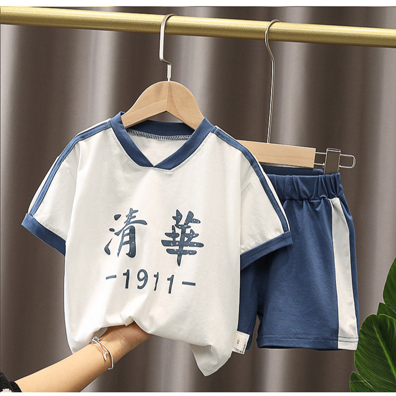 Traje deportivo de manga corta para niños Maibao Verano 2025 Nueva ropa para niños Verano para niños Ropa delgada para niños al por mayor