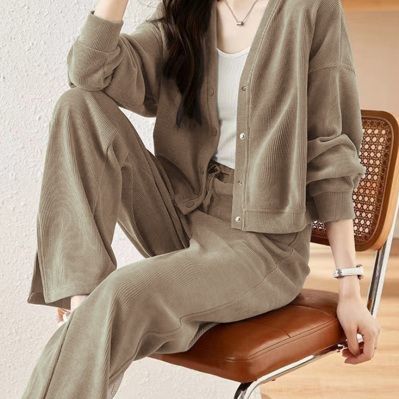 秋季女装休闲时尚新款阔腿裤套装女洋气减龄港味开笙陇|undefined