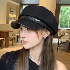 秋冬韩版鸭舌八角帽女休闲百搭英伦贝雷帽显脸小复古报童画家帽子
