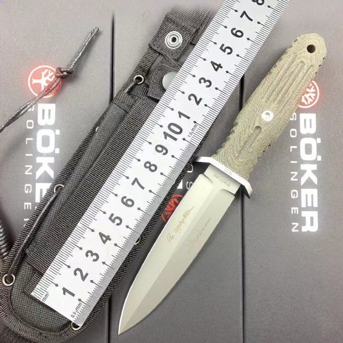 跨境Boker博克户外刀具荒野求生多功能刀高硬度便携防身刀军刀