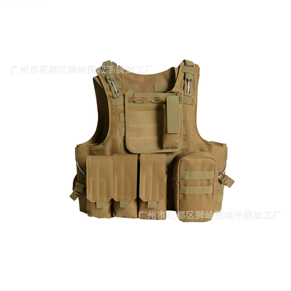 Tactical Camouflage Vest, Oxford 600D, One Size with Modular Pouches