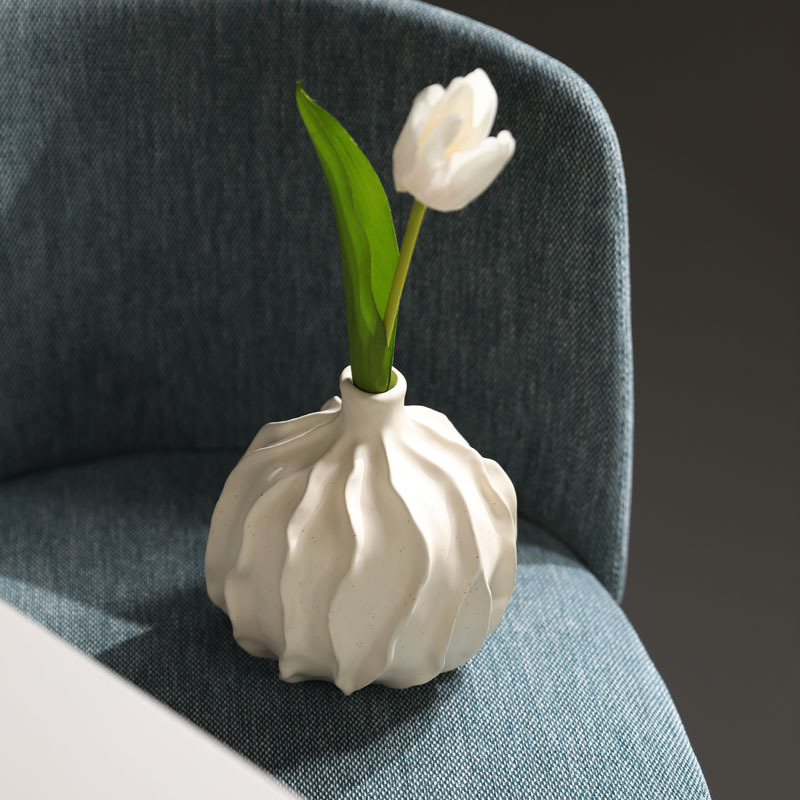 Vaso de cerámica de viento de crema en decoración de viento de flores secas para el hogar de viento de viento de la sala de estar de arte abstracto decorativo arreglos florales