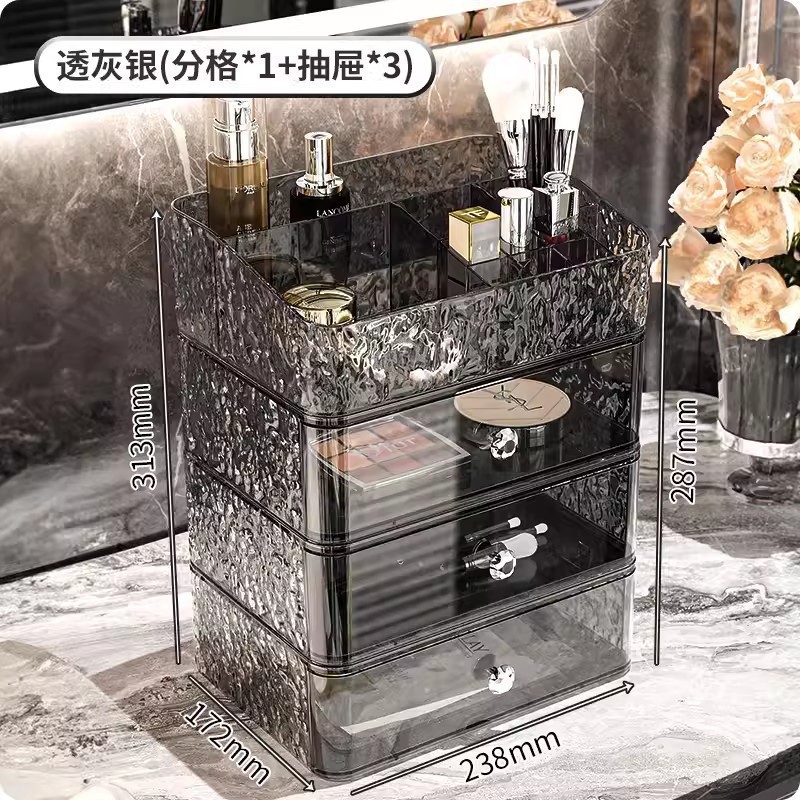 化粧品収納ボックス防塵透明デスクトップドレッシングテーブル口紅スキンケア製品収納ラック|undefined
