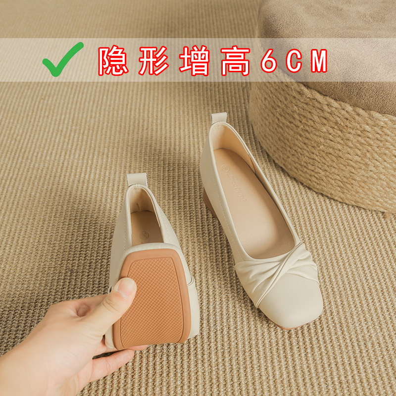 French White Elegant Flats for Women 2025 Spring & Fall New Style Thick Heel Shallow Mouth Slip-On Gentle Skirt Granny Shoes French White Elegant Flats for Women 2025 Spring & Fall New Style Thick Heel Shallow Mouth Slip-On Gentle Skirt Granny Shoes