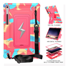 适用三星 S10FE Plus背带PC硅胶防摔平板壳A9 plus支架儿童保护壳