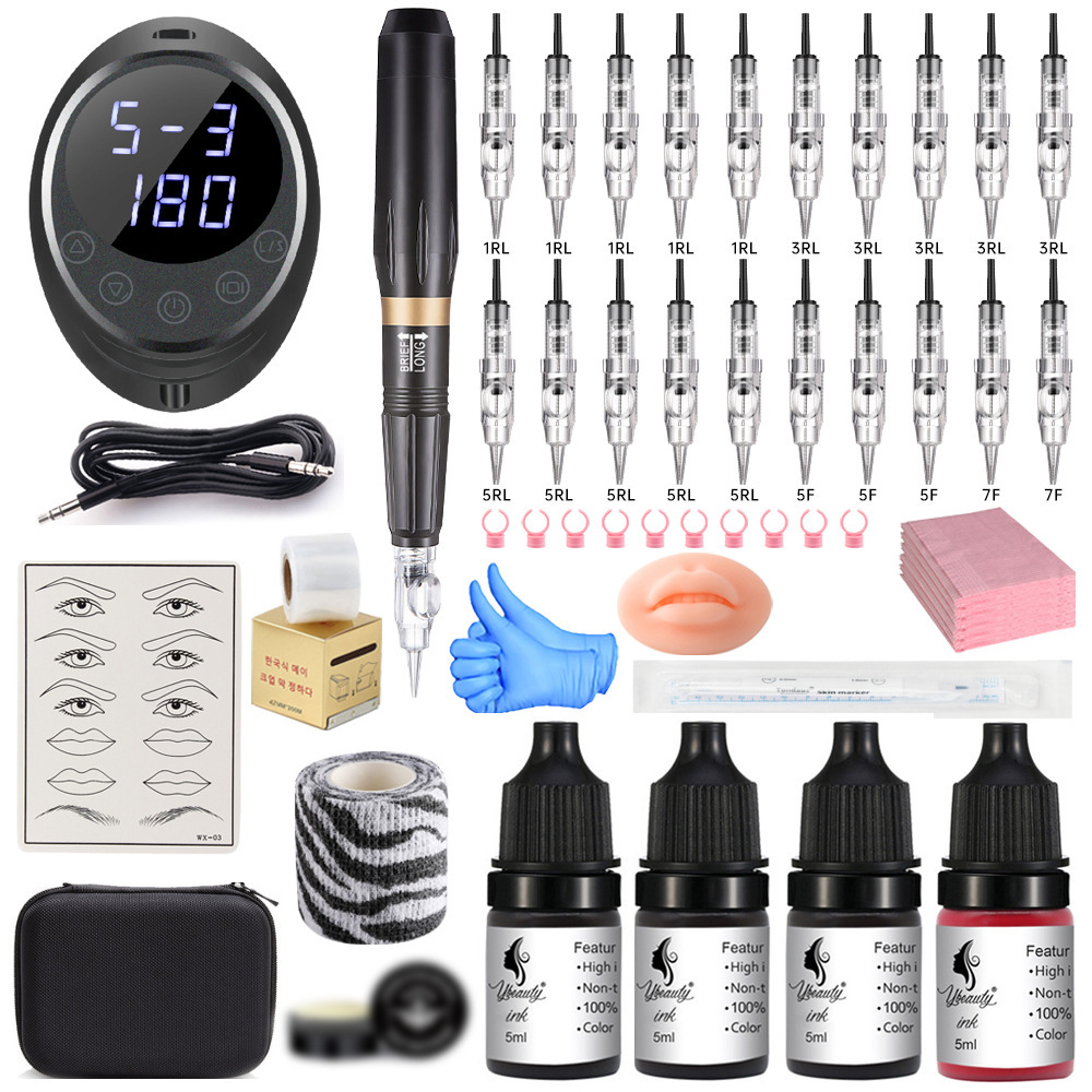 Cross-Border Semi-Permanent Eyebrow Tattoo Machine, Multi-Frequency Hairline Line Drawing, Lip Tattooing, Semi-Permanent Tattooing, Multi-Functional Supplies Set