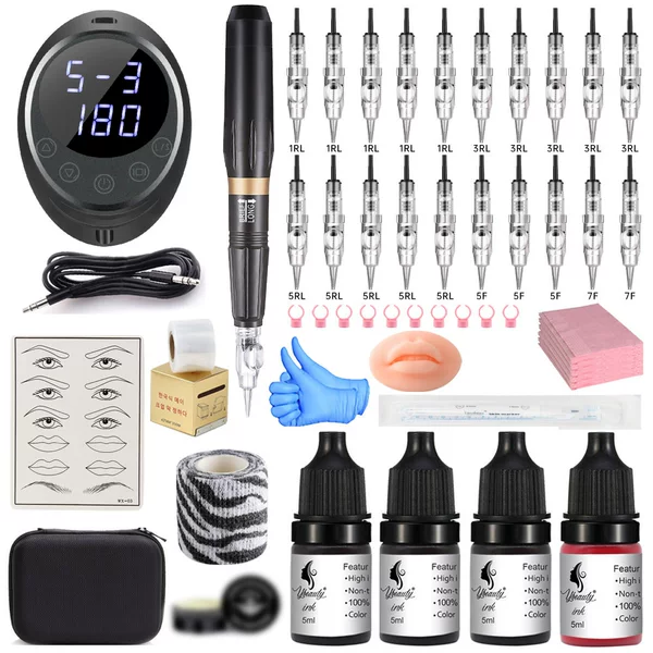 Cross-Border Semi-Permanent Eyebrow Tattoo Machine, Multi-Frequency Hairline Line Drawing, Lip Tattooing, Semi-Permanent Tattooing, Multi-Functional Supplies Set