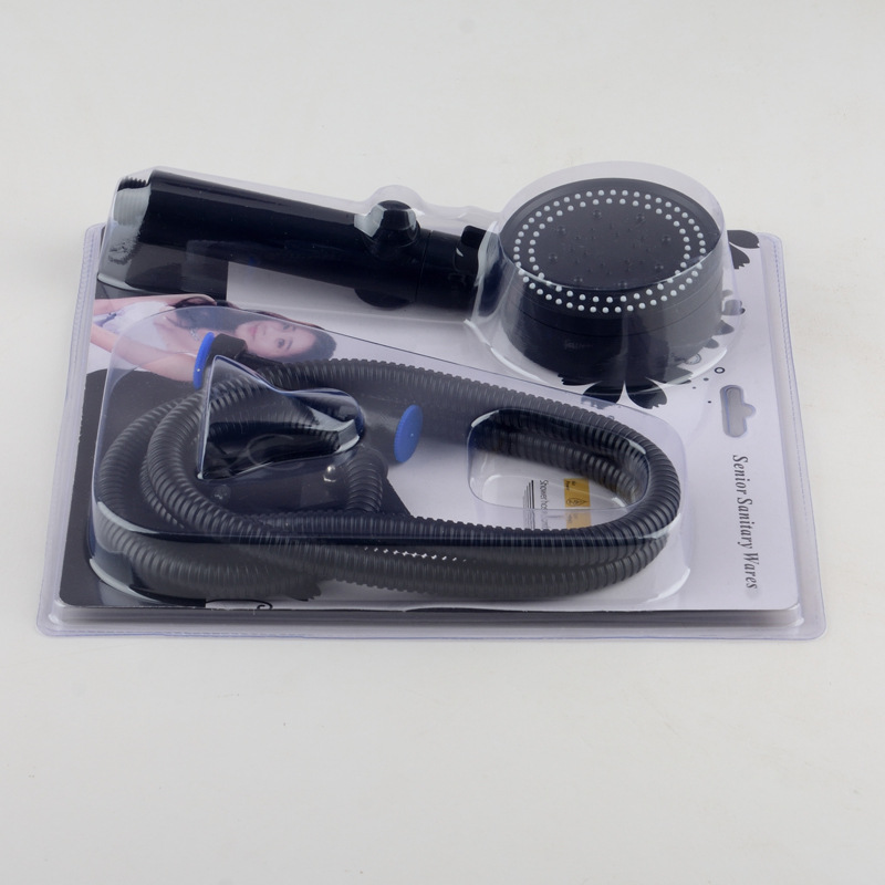 Five-speed pressurized showerhead, no-hole bracket, shower head hose, three-piece set, large water outlet filter showerhead undefined