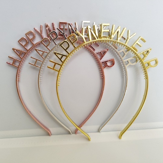 Edición coreana de feliz año nuevo cabeza de Aro letra inglesa happinewyear cabeza de Aro Corona gorra de cumpleaños al por mayor