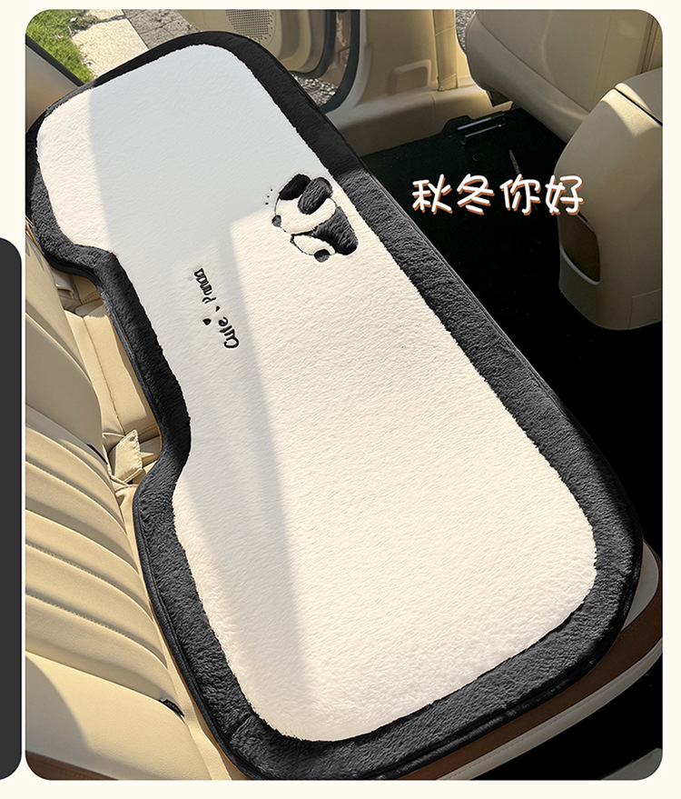 New Winter Car Seat Cushion Cartoon Panda Plush Warm Car Seat Cover Car Accessories Car Interior Decorations