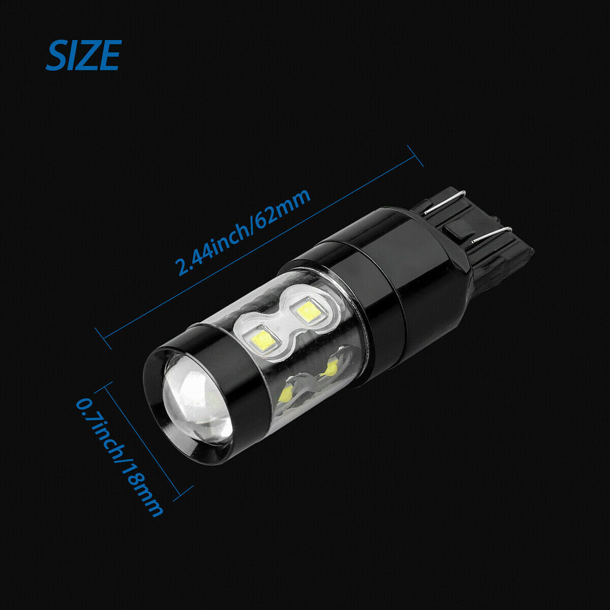 Lámpara de freno LED de automóvil 3157 7443 50W 10Lámpara de freno LED luz de marcha atrás luz de doble filamento luz blanca