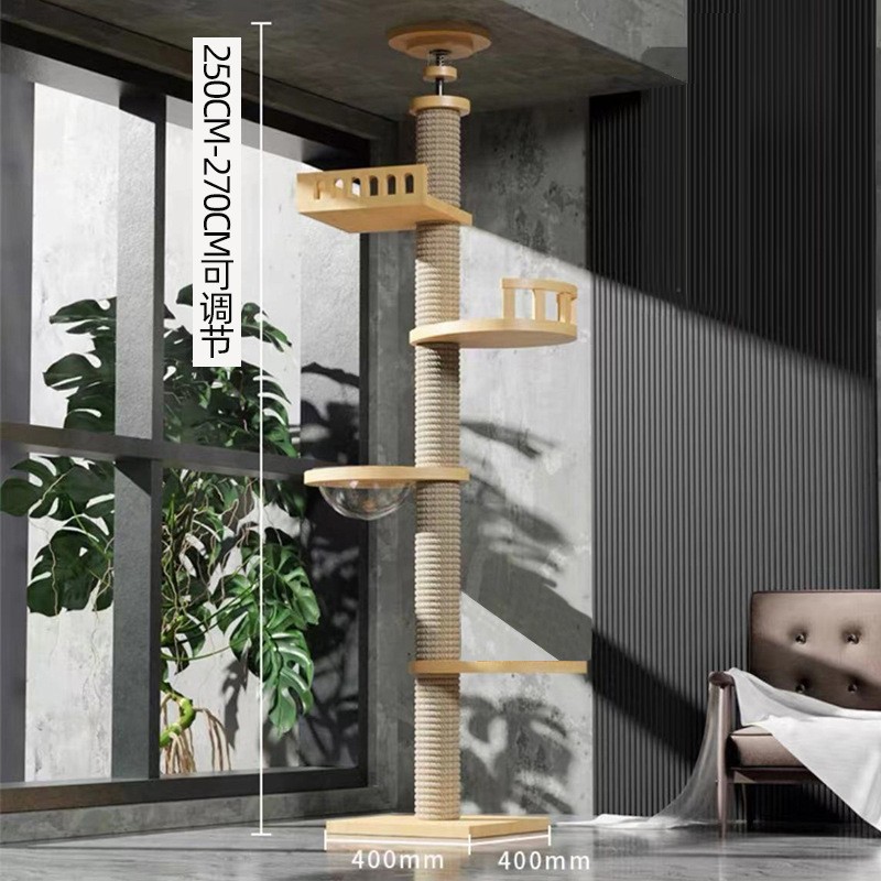 Tong Tianzhu gato escalada estante gato nido gato árbol en un gato juguete gato agarrar tabla seda gran estante de gato de madera sólida gato salto plataforma