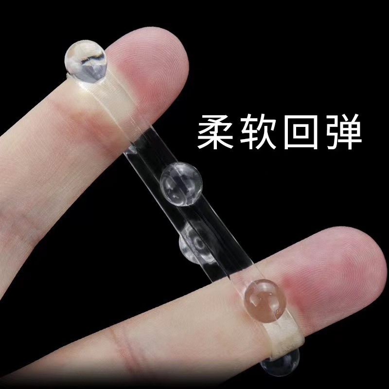 Locking Delay Ring with Bead Chain, TPE Cock Ring for Men — detail image 5