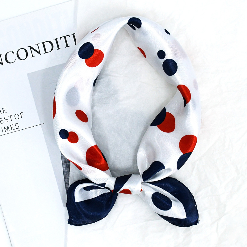 50 toallas cuadradas francesas retro punto de onda de color contraste de moda para proteger el cuello con patrón de cuello de seda de alta calidad bufandas