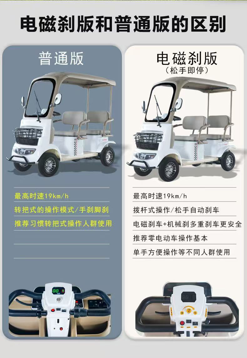 The New Bonderson A5 Electric Four-Wheeler Can Be Used for Transportation in Tourist Areas and Parks, with a Reversing Camera and Four Seats