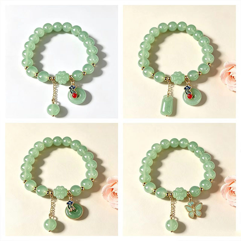 Four-leaf clover Chinese-style bracelet for women, symbolizing peace and wealth, versatile and fashionable, suitable for couples, students, and best friends, wholesale bracelet