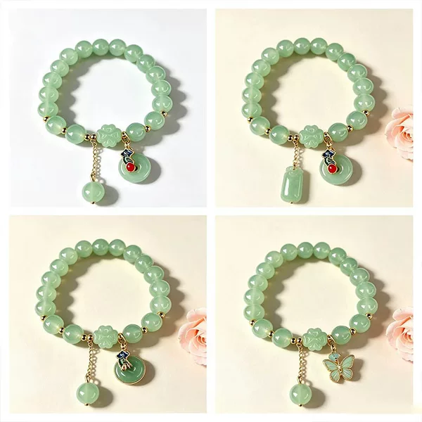 Four-leaf clover Chinese-style bracelet for women, symbolizing peace and wealth, versatile and fashionable, suitable for couples, students, and best friends, wholesale bracelet
