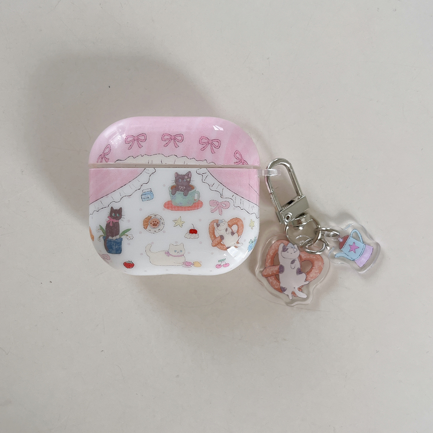 Chicas de nicho corazón agua alcalina nudo gato para auriculares AirpodsPro2 nuevo colgante de 1/2 generación nuevo 3/4 generación