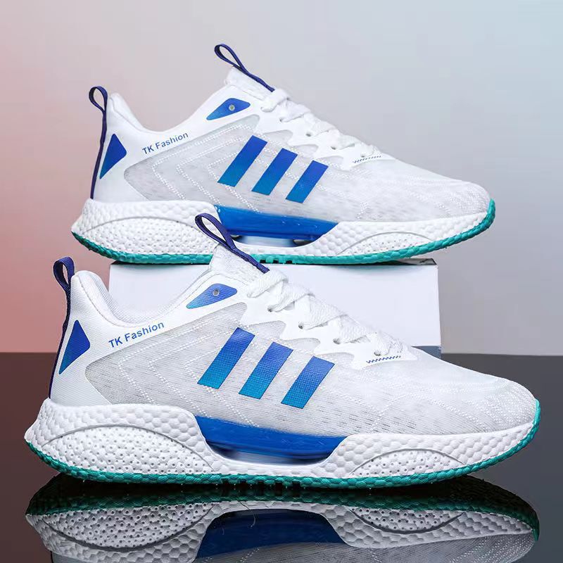Men's Shoes 2024 Four Seasons Mesh Heightening Sports Shoes Men's Korean Style Trendy Real Soft Sole Shock-Absorbing Versatile Running Shoes